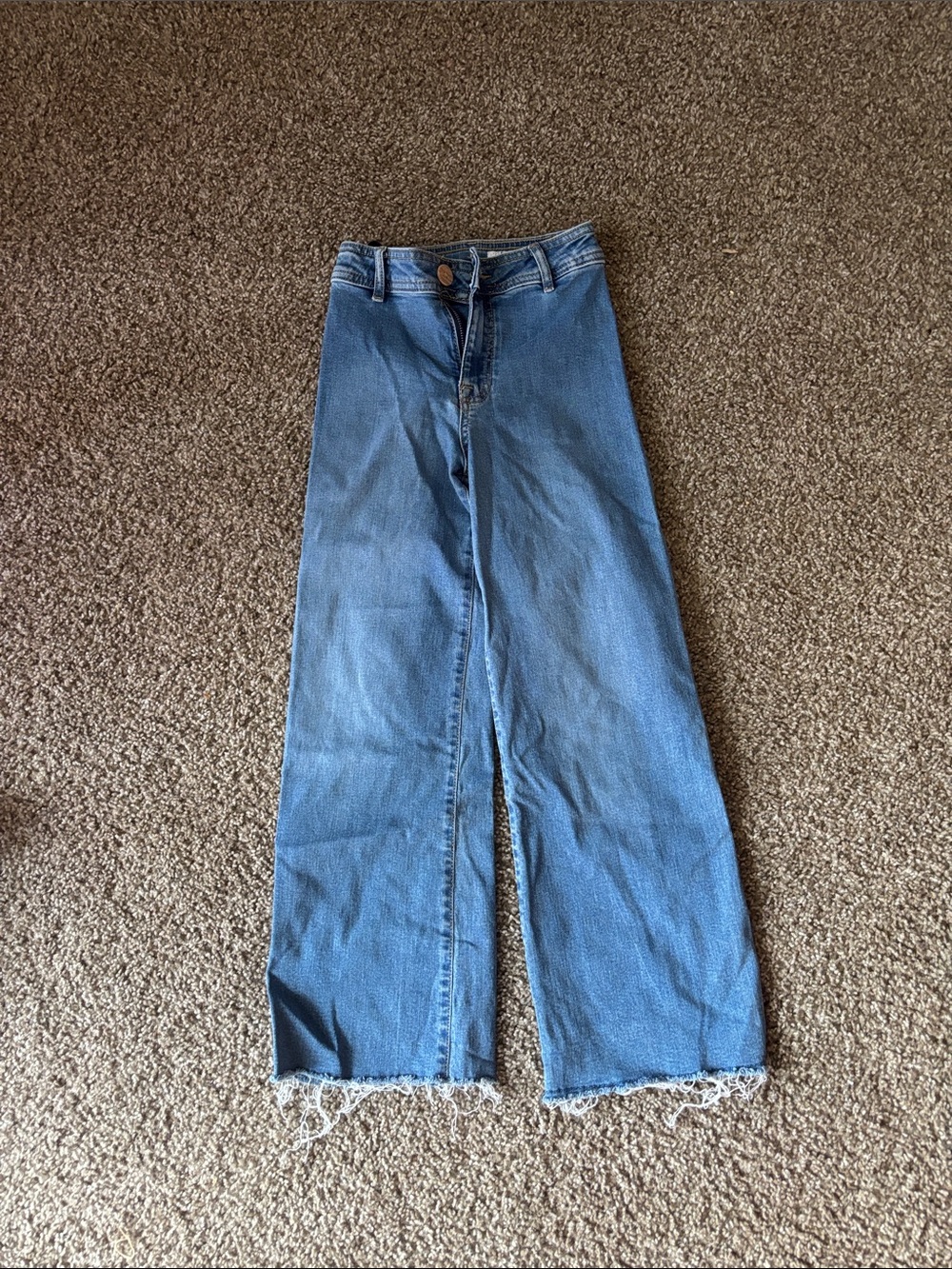 Zara Girls Light Blue Wide-Leg Jeans size 9